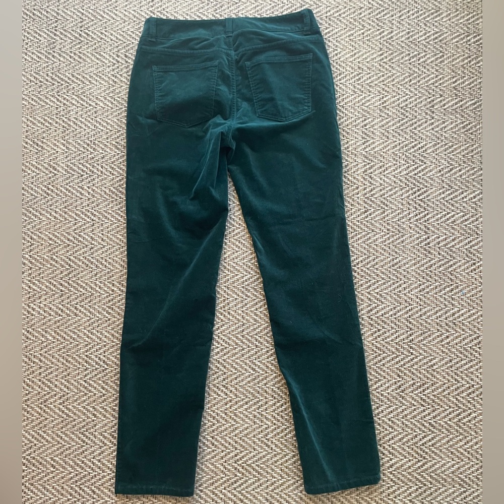 Talbots size 4 dark green velvateen slacks - Picture 5 of 8